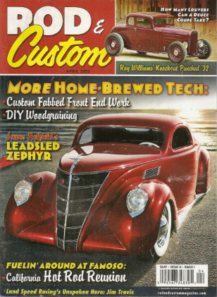 ROD & CUSTOM 2012 APR - JIM TRAVIS, SIMULATED WOOD MADE, PLASMA CUTTING